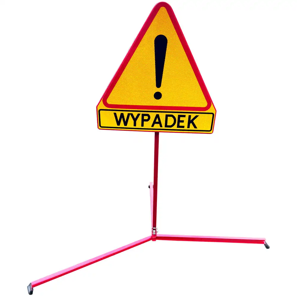 Znak drogowy na stojaku A-30 WYPADEK