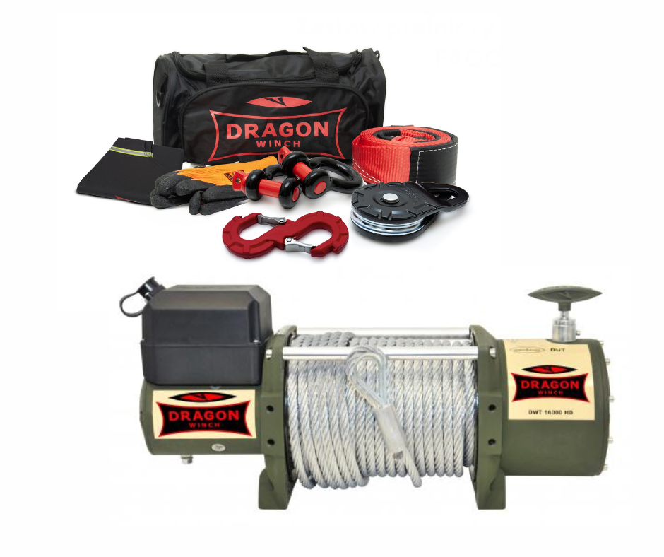 ZESTAW do ciężkich wozów - Torba STRAŻ TRUCK z wyciągarką DWT 16000 HD