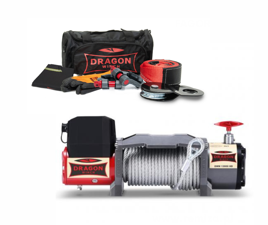 ZESTAW do lekkich wozów - Torba STRAŻ z wyciągarką DWM 13000 HD