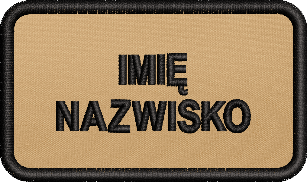 Identyfikator imienny haftowany PSP OSP piaskowy