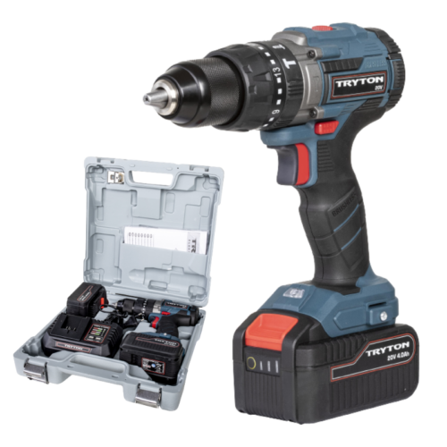 Wiertarko-wkrętarka udarowa TRYTON SYSTEM 20V + 2 aku 4Ah i ładowarka w walizce