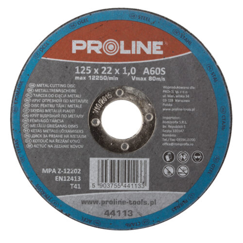 Tarcza do cięcia metalu 125*2,5*22 mm T41 Proline 44112 do szlifierek