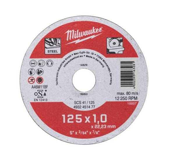 Tarcze korundowe 50 szt. do cięcia metalu PRO+ SCS 41/125 do szlifierek Milwaukee