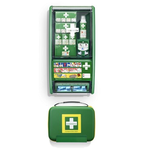 Apteczka ścienna dla wysokiego ryzyka poparzeń ZESTAW DIN 13157 Cederroth First Aid & Burn Station 51011008