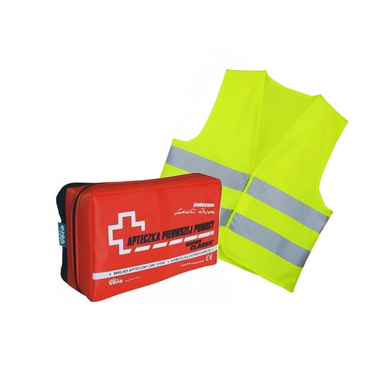 Apteczka samochodowa DIN 13164 z kamizelką EMERMED 0054