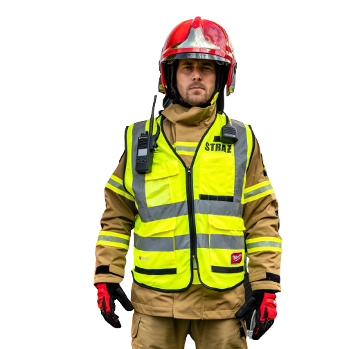 Kamizelka odblaskowa PREMIUM żółta L/XL STRAŻ Milwaukee REMIZA