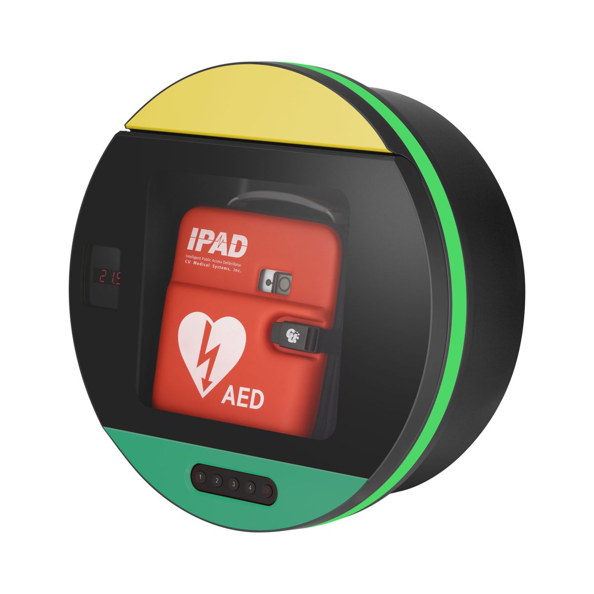 Kapsuła na defibrylator do zastosowań zewnętrznych i wewnętrznych z tablicą informacyjną i zasilaczem DefibSafe 3 - obrazek 3