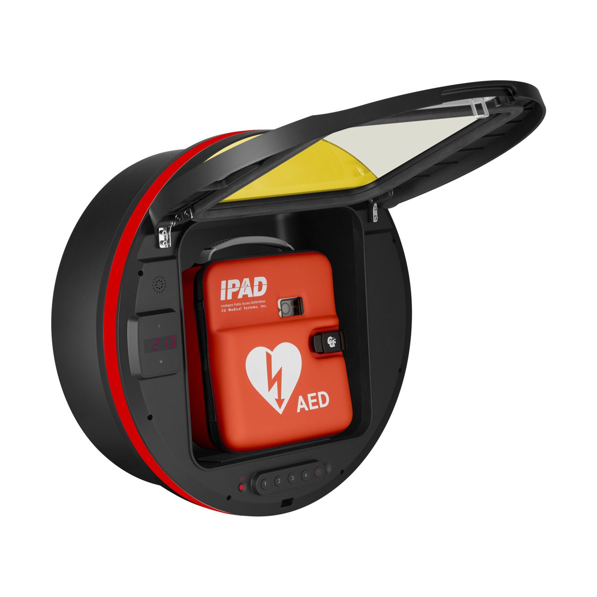 Kapsuła na defibrylator do zastosowań zewnętrznych i wewnętrznych z tablicą informacyjną i zasilaczem DefibSafe 3 - obrazek 5
