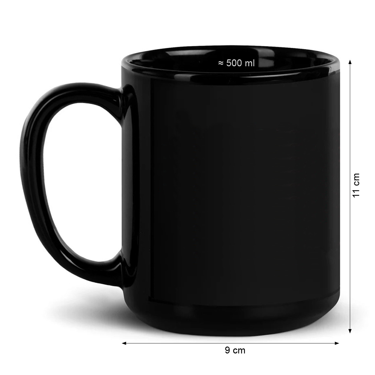 Czarny kubek dla Strażaka OSP - Ochotnicza Straż Pożarna 500 ml - obrazek 4