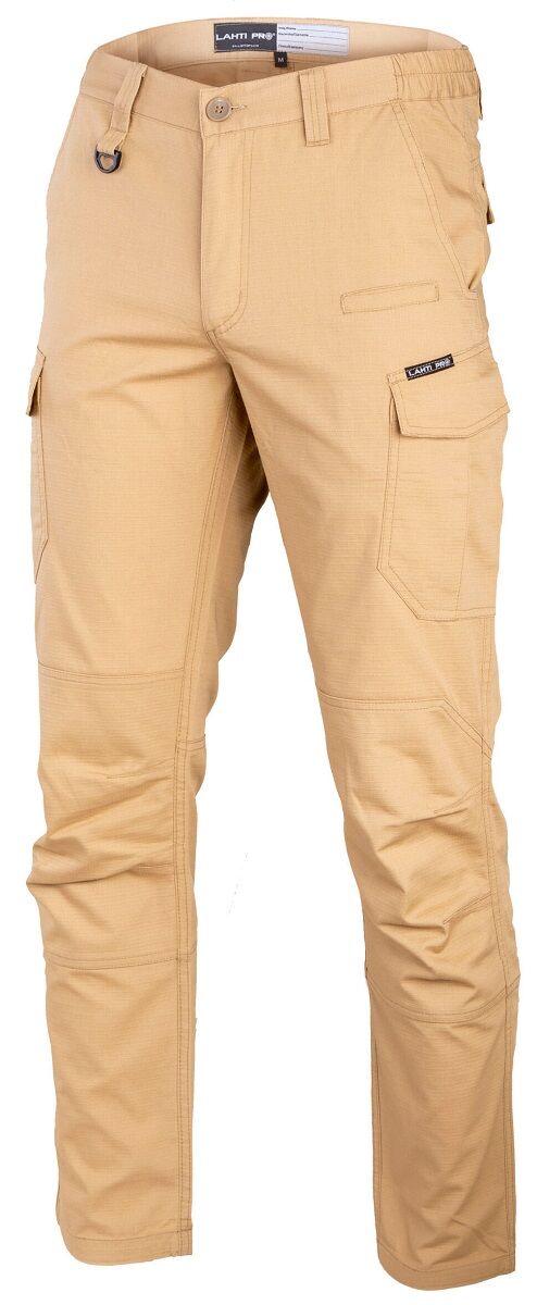 Spodnie bojówki piaskowe Slim Fit spodnie robocze