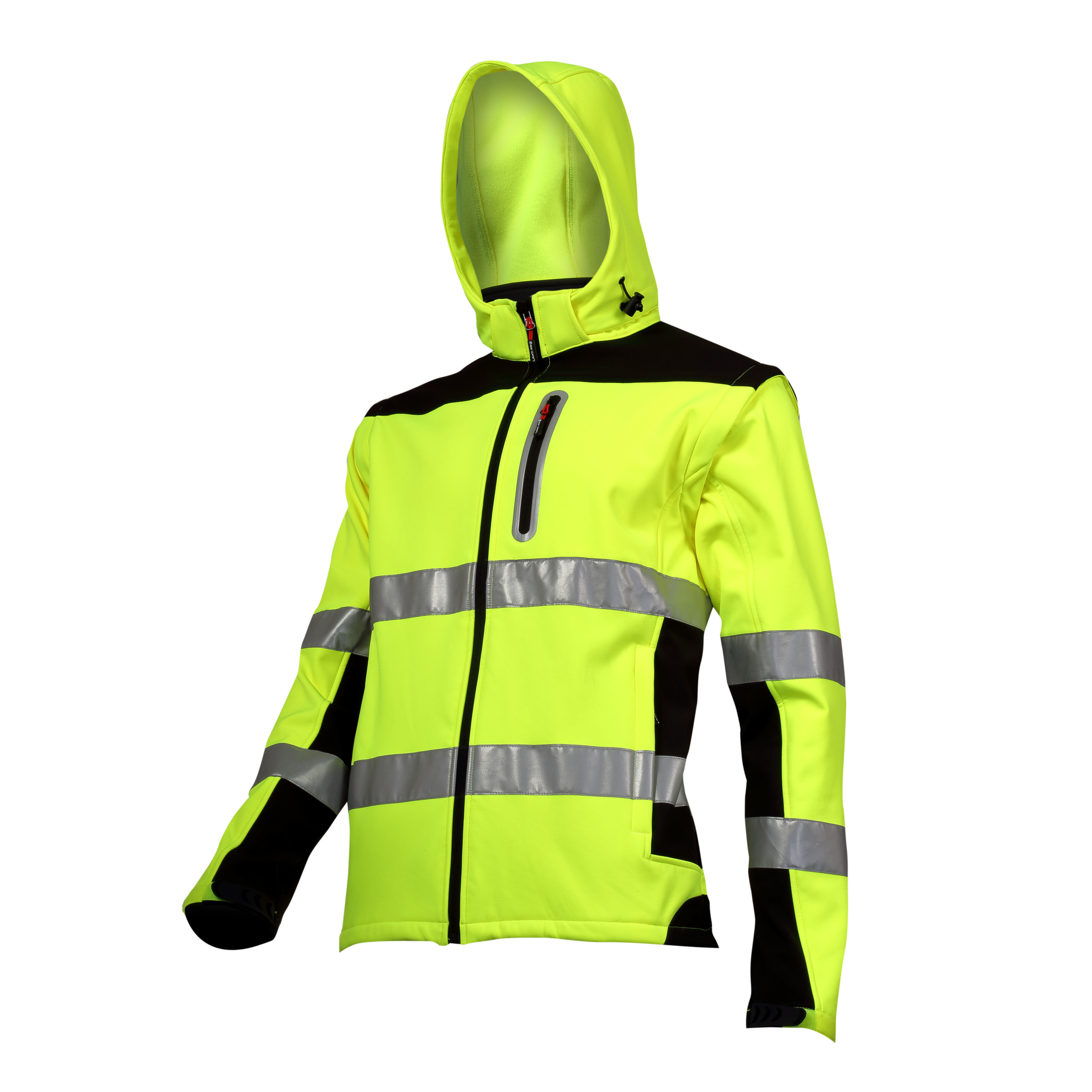 Kurtka Softshell ostrzegawcza membrana z odpinanymi rękawami