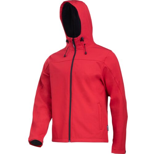 Kurtka softshell z membraną i kapturem czerwona