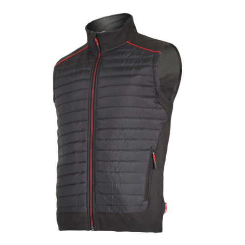 Bezrękawnik ocieplany ze wstawkami softshell z membraną czarny