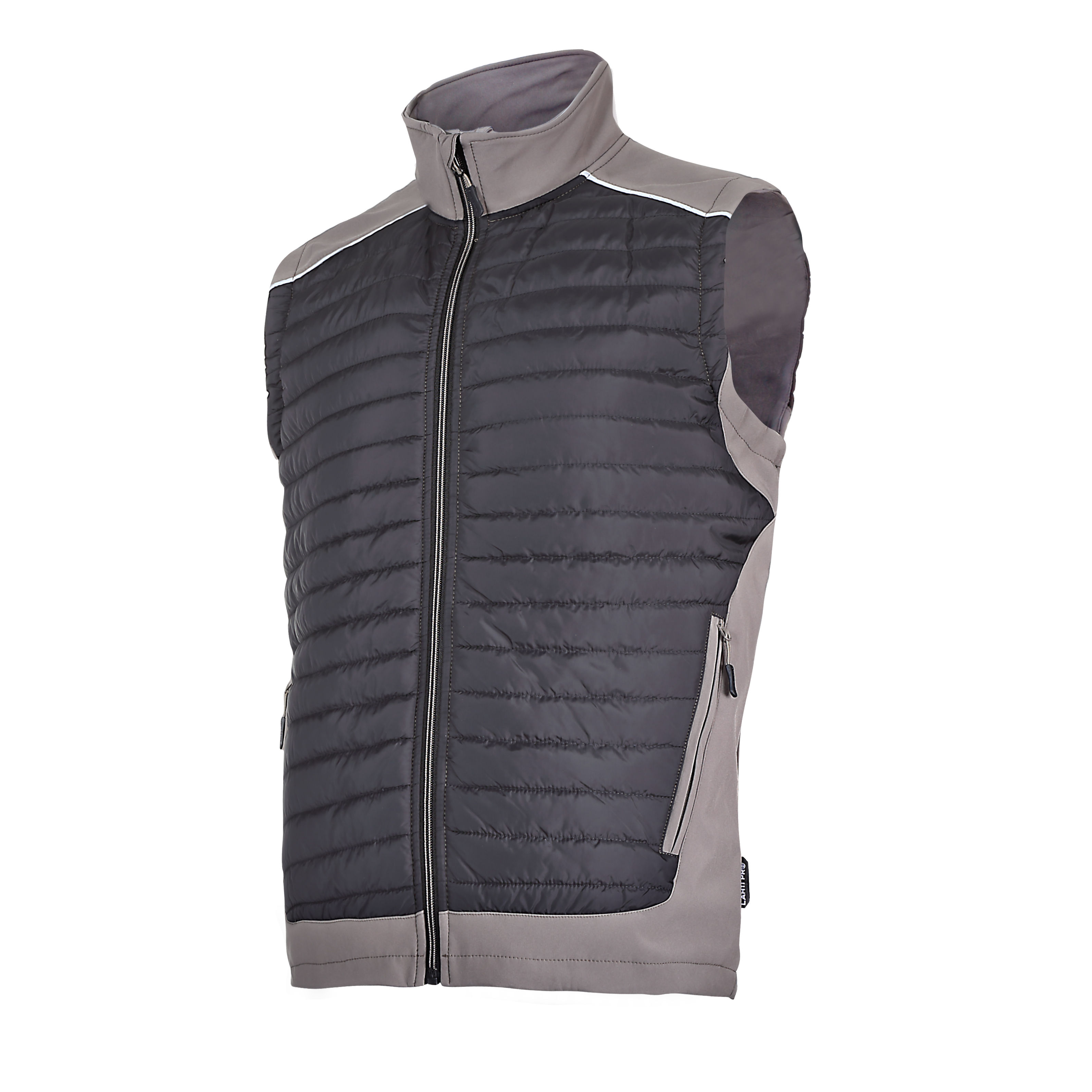 Bezrękawnik ocieplany ze wstawkami softshell z membraną czarny-khaki