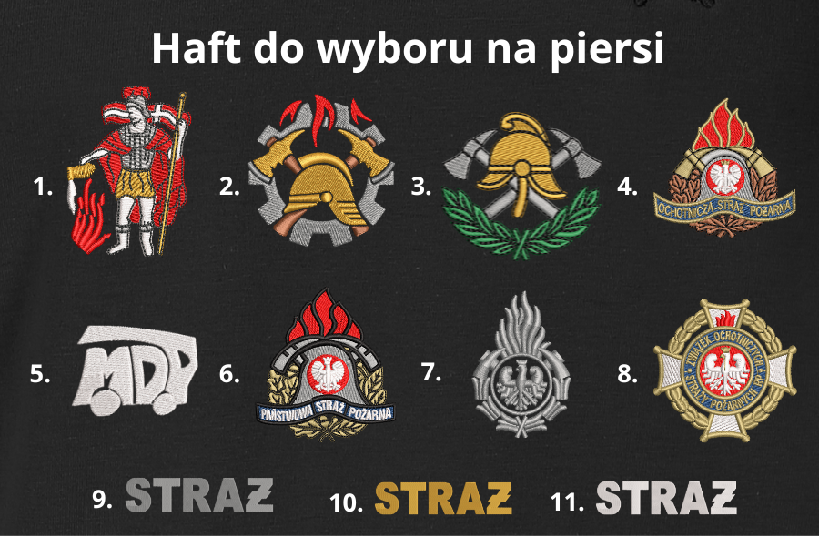 Polar STRAŻ z haftem na plecach i piersi LUX czarny 360 g/m2 - obrazek 4