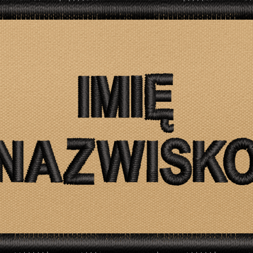 Identyfikator imienny haftowany PSP OSP piaskowy