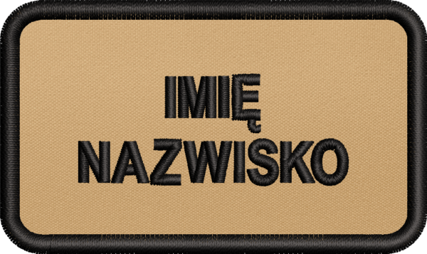 Identyfikator imienny haftowany PSP OSP piaskowy
