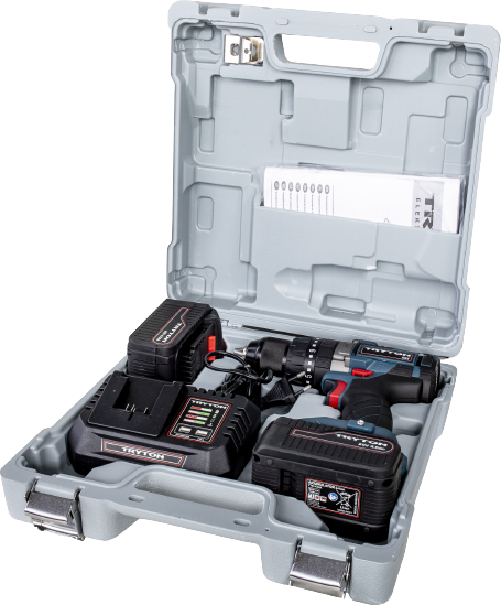 Wiertarko-wkrętarka udarowa TRYTON SYSTEM 20V + 2 aku 4Ah i ładowarka w walizce - obrazek 3