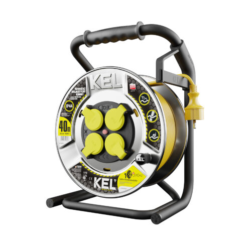 Przedłużacz bębnowy 40 m HEAVY DUTY LINE KEL żółty