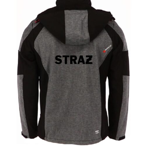 Kurtka softshell z kapturem odblaskowa STRAŻ REMIZA