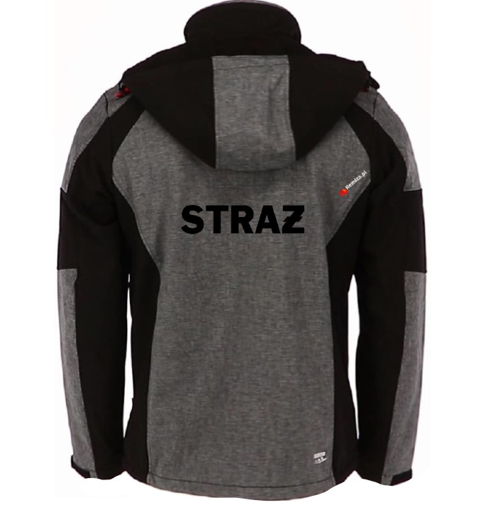 Kurtka softshell z kapturem odblaskowa STRAŻ REMIZA