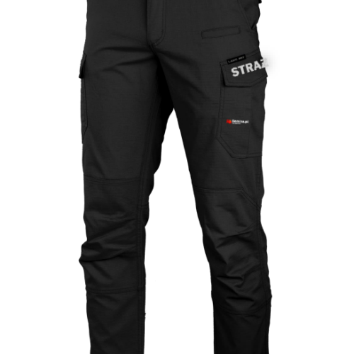 Spodnie bojówki czarne ribstop Slim Fit STRAŻ REMIZA