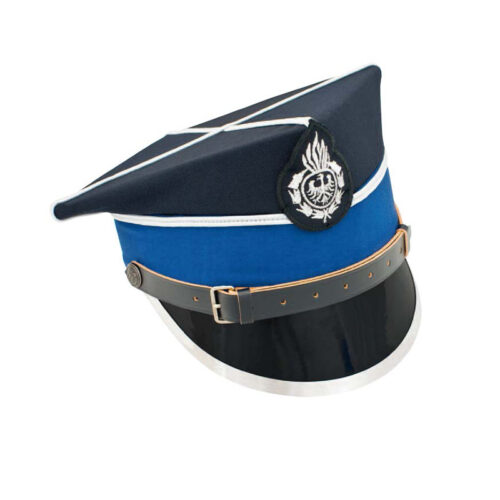 Czapka rogatywka OSP z okuciem, krzyżakiem i galonem ZARZĄD GMINNY ZOSP RP