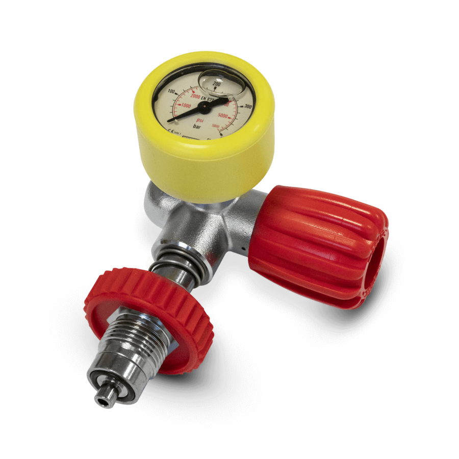 Przyłącze butlowe DRV 300 bar z manometrem