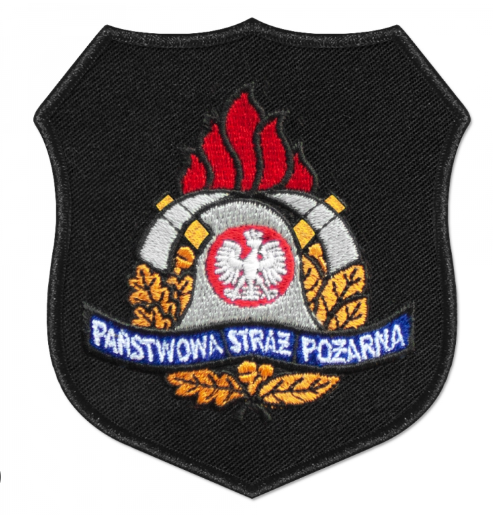 Emblemat haft logo PSP, OSP, MDP na rzep czarny - obrazek 4