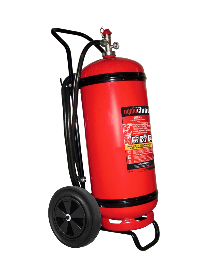 Gaśnica przewoźna proszkowa 50 kg AP-50x ABC/E