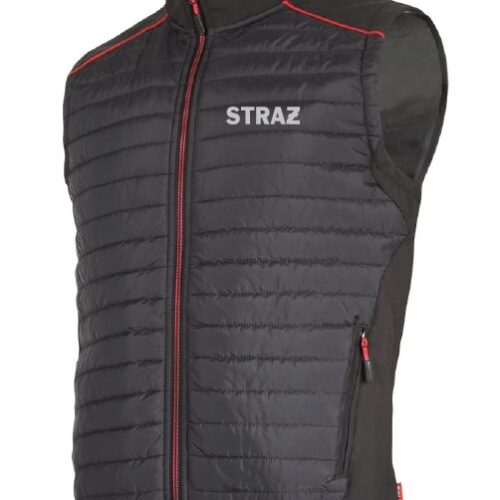 Bezrękawnik ocieplany STRAŻ REMIZA ze wstawkami softshell z membraną czarny