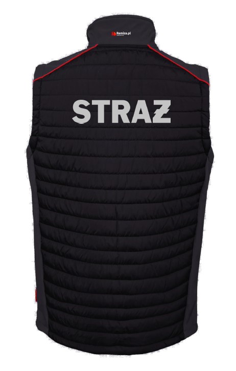 Bezrękawnik ocieplany STRAŻ REMIZA ze wstawkami softshell z membraną czarny - obrazek 2