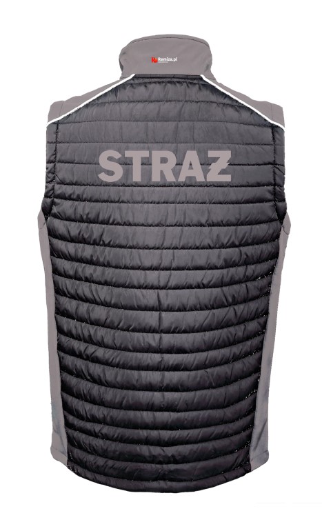 Bezrękawnik ocieplany STRAŻ REMIZA ze wstawkami softshell z membraną czarny-khaki - obrazek 2