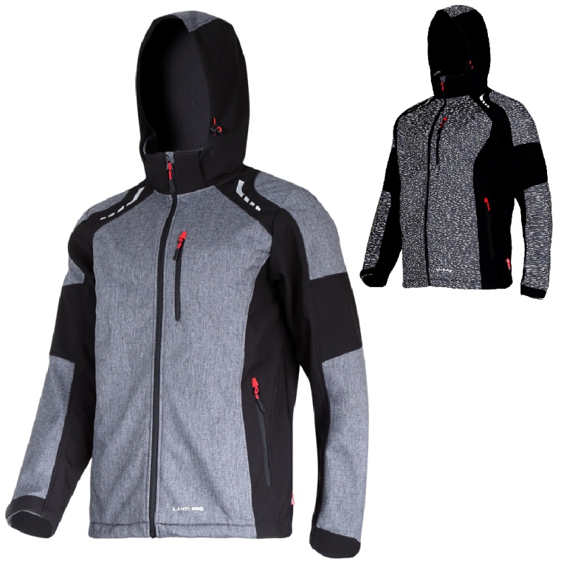 Kurtka softshell z kapturem odblaskowa