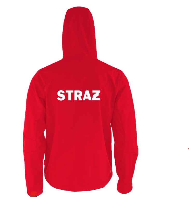 Kurtka softshell z membraną i kapturem STRAŻ czerwona - obrazek 2