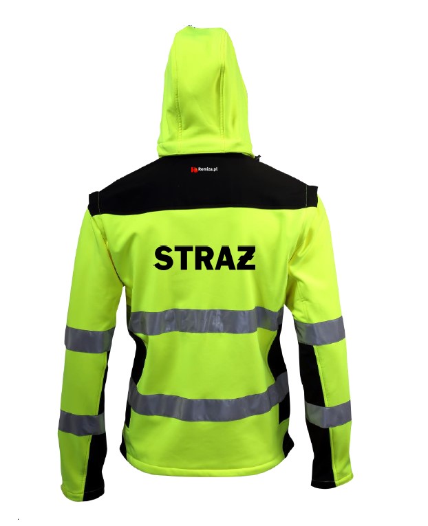 Kurtka Softshell ostrzegawcza membrana z odpinanymi rękawami STRAŻ REMIZA - obrazek 2