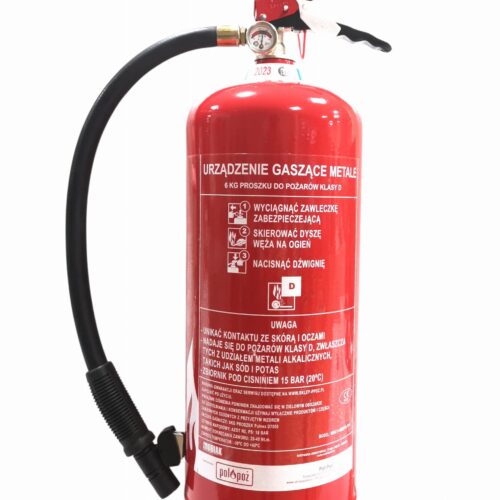 Urządzenie gaśnicze 6 kg do gaszenia metali magnezu, aluminium, tytanu