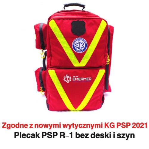 Zestaw ratownictwa medycznego PSP-R1 W PLECAKU CORDURA bez deski i szyn zgodny z wytycznymi KG PSP – ZO0010