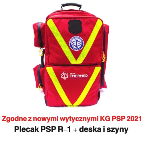 Zestaw ratownictwa medycznego PSP-R1 W PLECAKU CORDURA z wyposażeniem, zgodny z wytycznymi KG PSP ZO0009