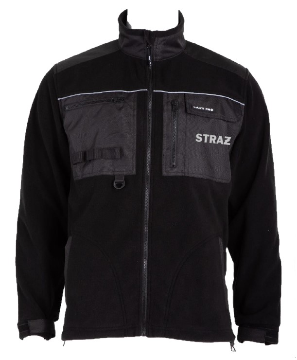 Bluza polarowa ze wzmocnieniami czarna STRAŻ 420 g/m2 REMIZA