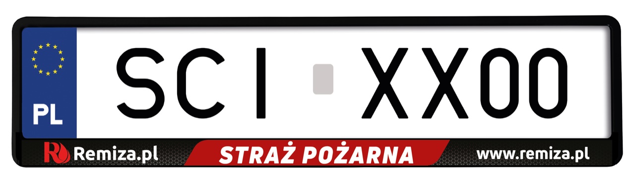 Ramka na tablice rejestracyjne STRAŻ POŻARNA - komplet 2 sztuki