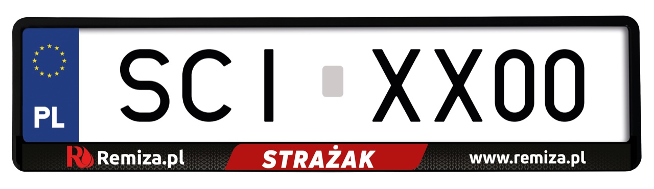 Ramka na tablice rejestracyjne STRAŻAK - komplet 2 sztuki