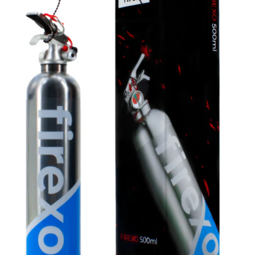 MINI urządzenie gaśnicze 500 ml ze stali nierdzewnej FIREXO pożary ABCDEF oraz akumulatory jonowo-litowe