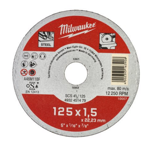 Tarcze 50 szt do cięcia metalu CONTRACTOR 125 mm do szlifierek Milwaukee