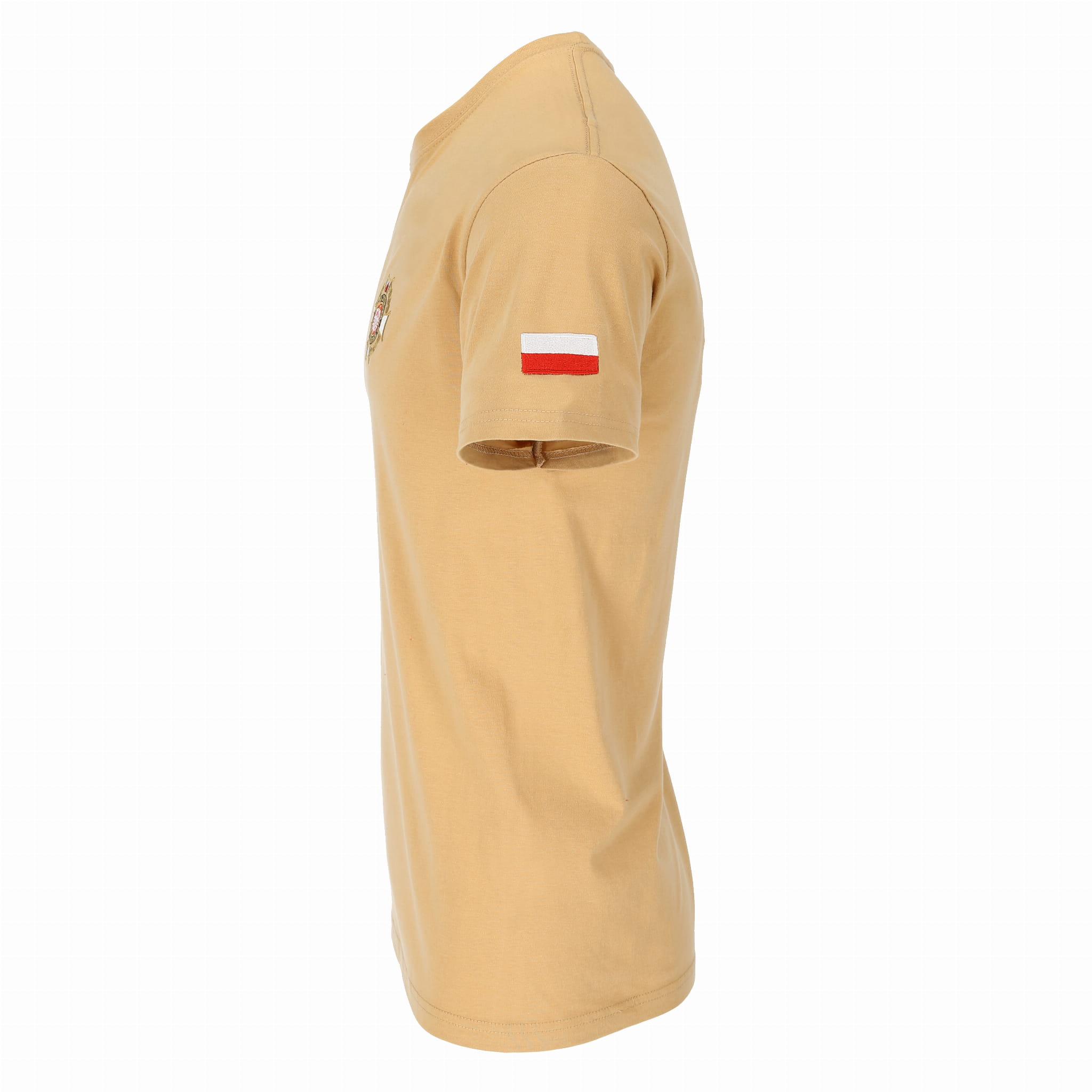 Koszulka T-SHIRT z krótkim rękawem haft przód i plecy piaskowa - obrazek 3