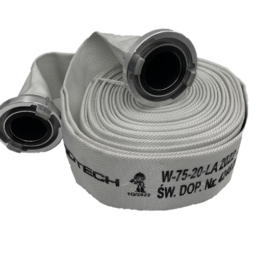 Wąż tłoczny W-75-20-ŁA PCV CNBOP Bodtech do pomp pożarniczych