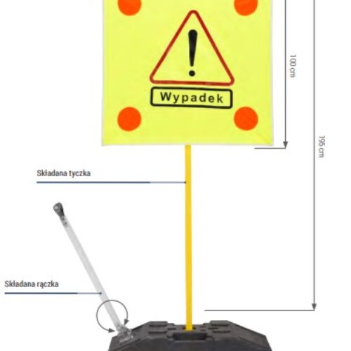 Znak rozstawny ostrzegawczy WYPADEK Protekt ZDR 020