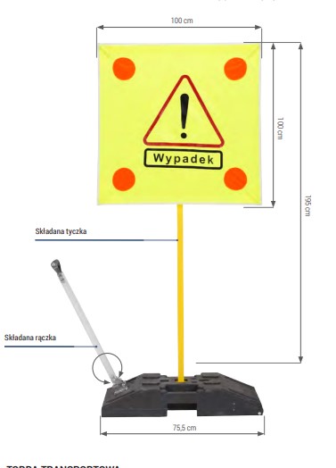 Znak rozstawny ostrzegawczy WYPADEK Protekt ZDR 020